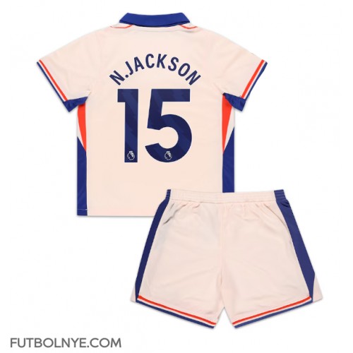 Camiseta Chelsea Nicolas Jackson #15 Visitante Equipación para niños 2024-25 manga corta (+ pantalones cortos)